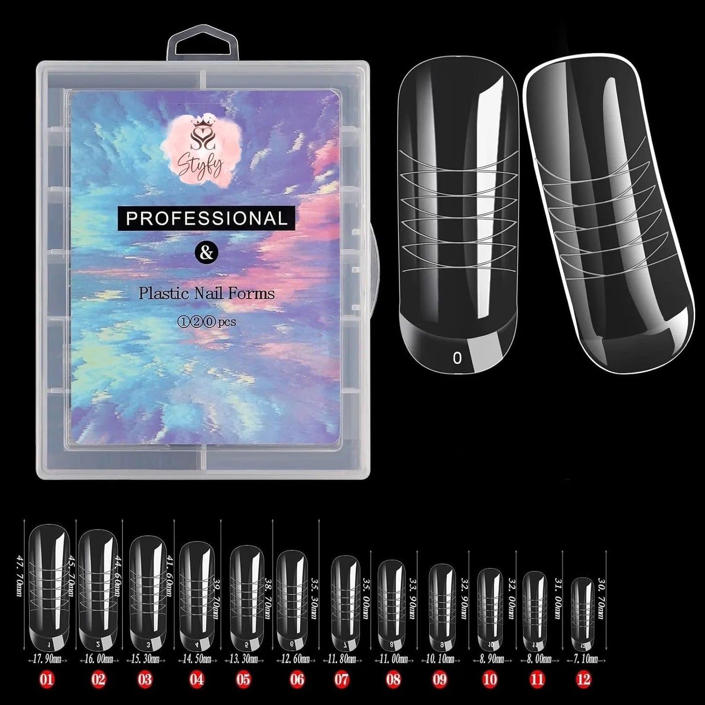 Dual Form Nail Tips | Nail Tips Arched for Poly Nail Gel Extension - Coffin Dual Form Tips, 120 pcs