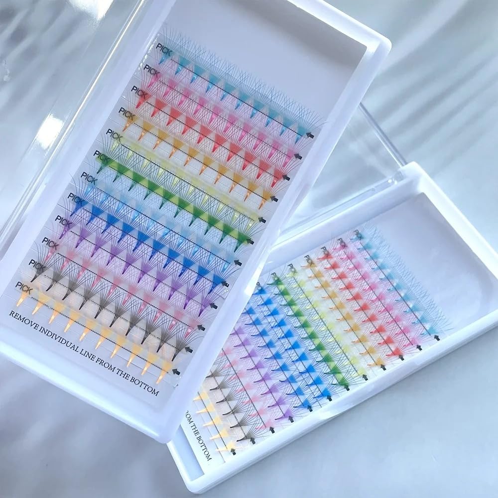 Colorful Cluster Eyelash Extensions, Soft and Vibrant