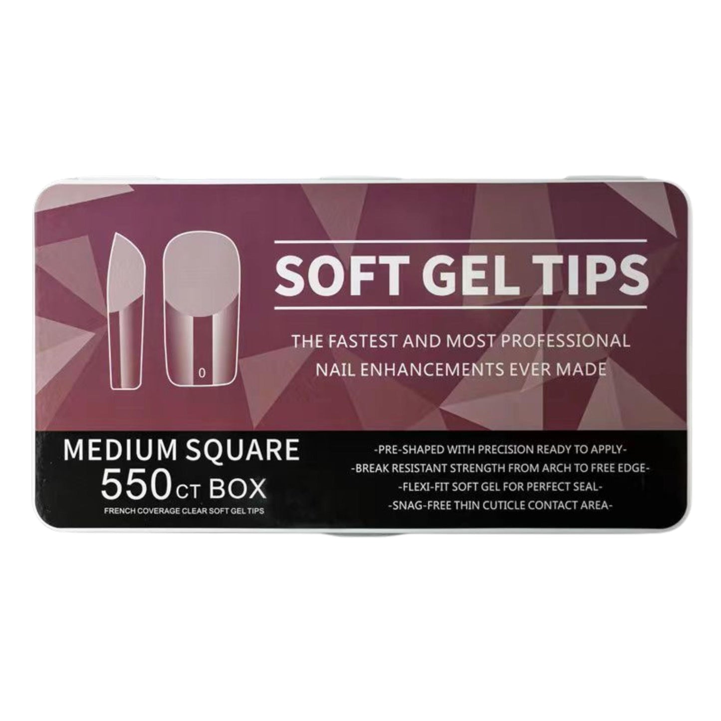 Nail Tips | Soft Gel Full Cover Nails (Medium Square Nail Tips | Half Matte Finish, 550 pcs) (Copy)