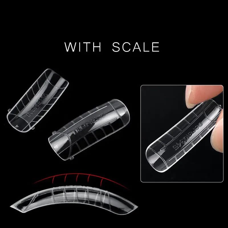 Dual Form Nail Tips | Nail Tips Arched for Poly Nail Gel Extension - Cylindrical Dual Form Tips, 120 pcs
