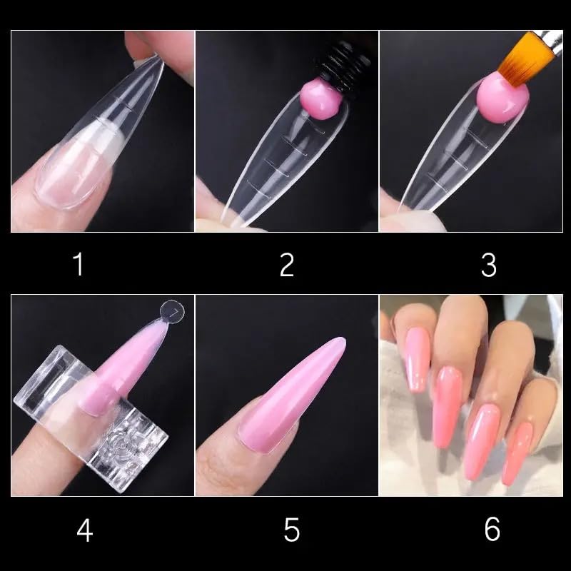 Dual Form Nail Tips | Nail Tips Arched for Poly Nail Gel Extension - Cylindrical Dual Form Tips, 120 pcs