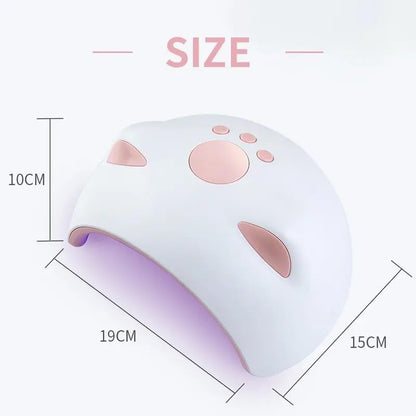 Cute Cat Paw Shape Fancy UV Led Lamp | UV Soak Machine | Nail Dryer | 20 Beads Nail Gel Dryer | 60W - Matte White