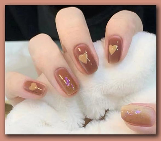 Press On - Caramel Hearts