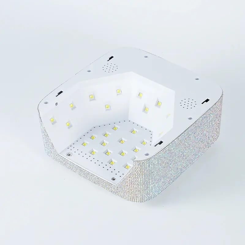 Heart Shape Blingy Diamonds Wireless UV Led Lamp | Diamond Bling | UV Soak Machine | Nail Dryer | 48 Beads Nail Gel Dryer | 72W - Silver