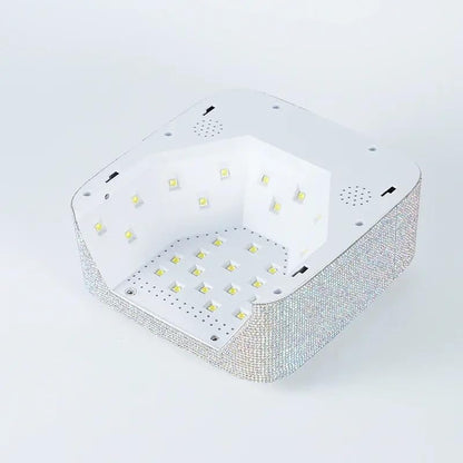 Heart Shape Blingy Diamonds Wireless UV Led Lamp | Diamond Bling | UV Soak Machine | Nail Dryer | 48 Beads Nail Gel Dryer | 72W - Silver