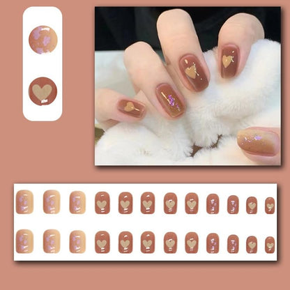 Press On - Caramel Hearts