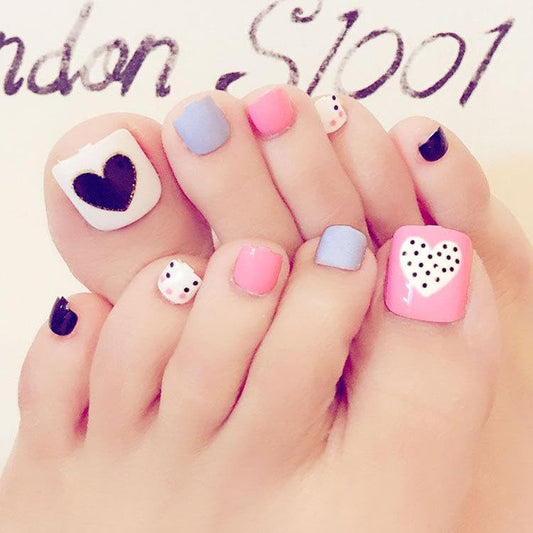 Press On | Toe - Heart & Dots