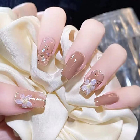 Press On - Floral Toffee