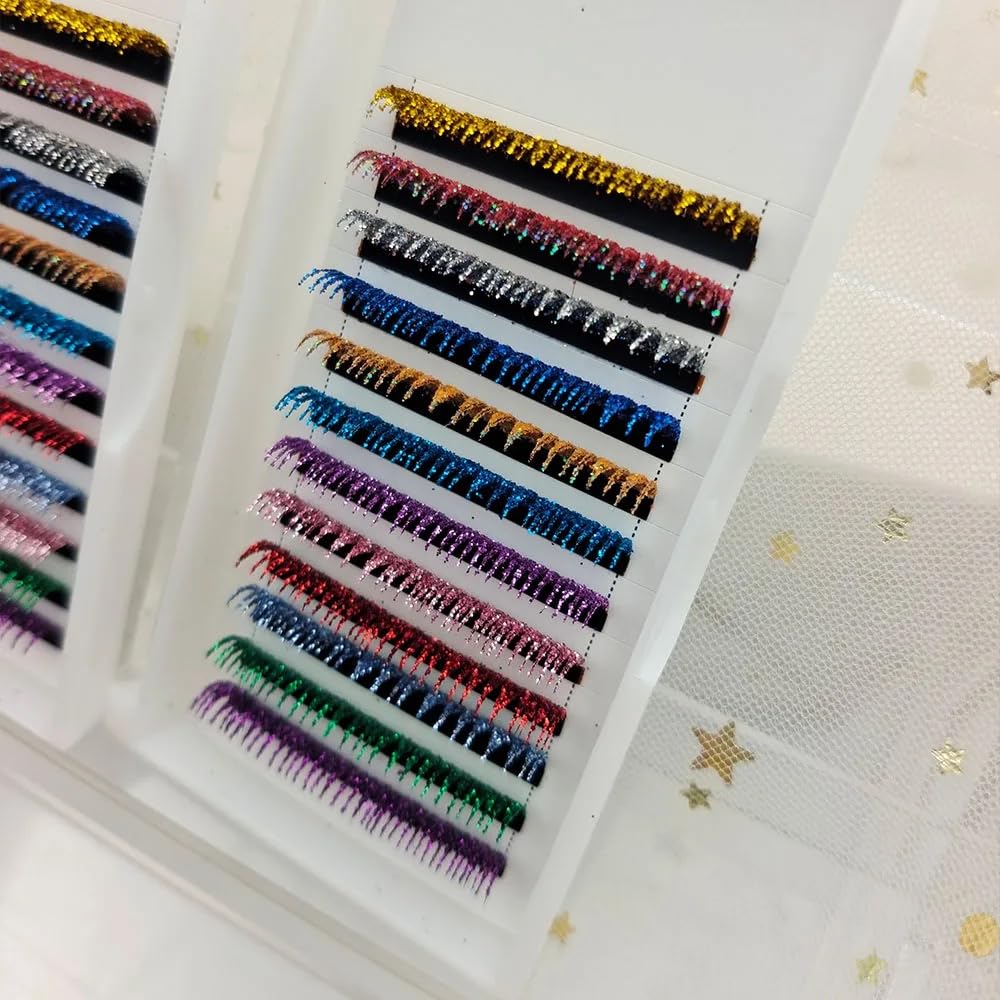 Glitter Eyelash Extensions, Soft and Vibrant