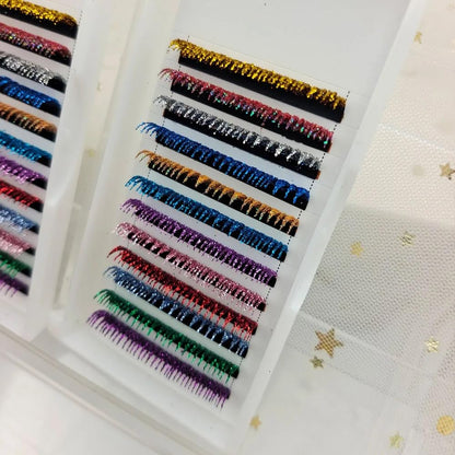Glitter Eyelash Extensions, Soft and Vibrant