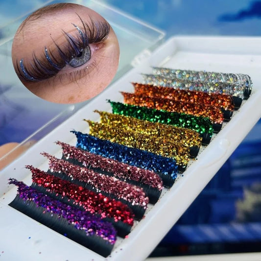 Glitter Eyelash Extensions, Soft and Vibrant