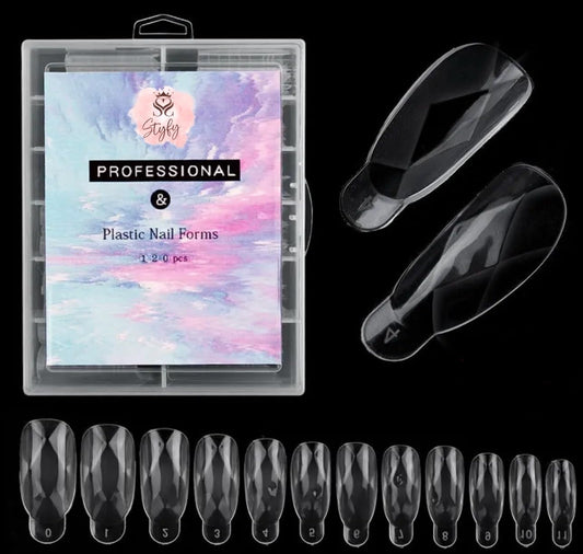 Dual Form Nail Tips | Nail Tips Arched for Poly Nail Gel Extension - Diamond Dual Form Tips, 120 pcs