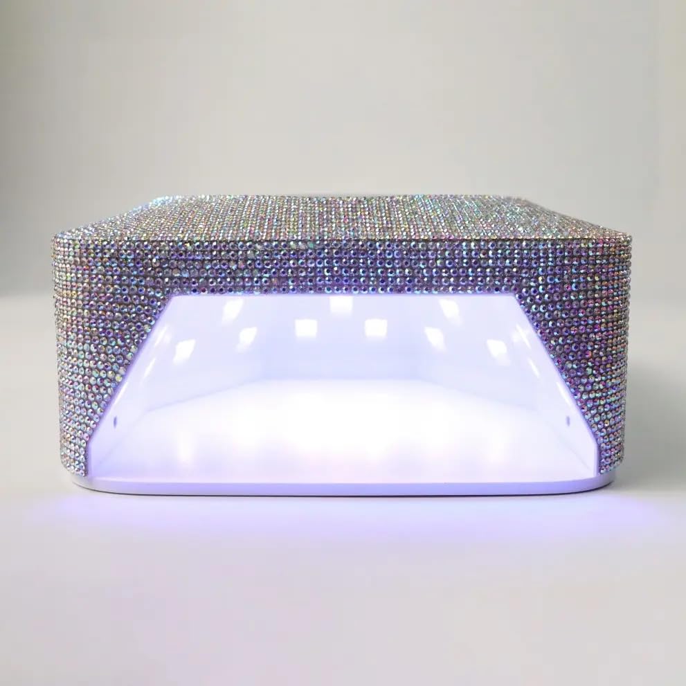 Heart Shape Blingy Diamonds Wireless UV Led Lamp | Diamond Bling | UV Soak Machine | Nail Dryer | 48 Beads Nail Gel Dryer | 72W - Silver