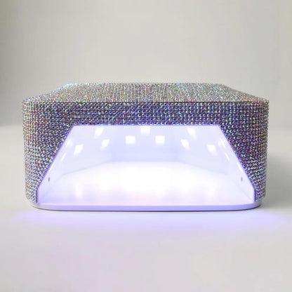Heart Shape Blingy Diamonds Wireless UV Led Lamp | Diamond Bling | UV Soak Machine | Nail Dryer | 48 Beads Nail Gel Dryer | 72W - Silver