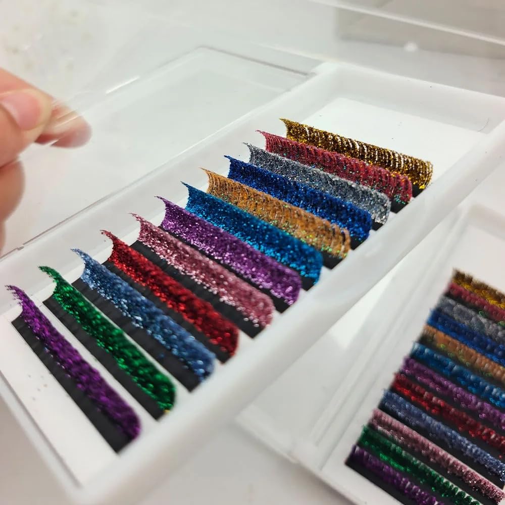Glitter Eyelash Extensions, Soft and Vibrant