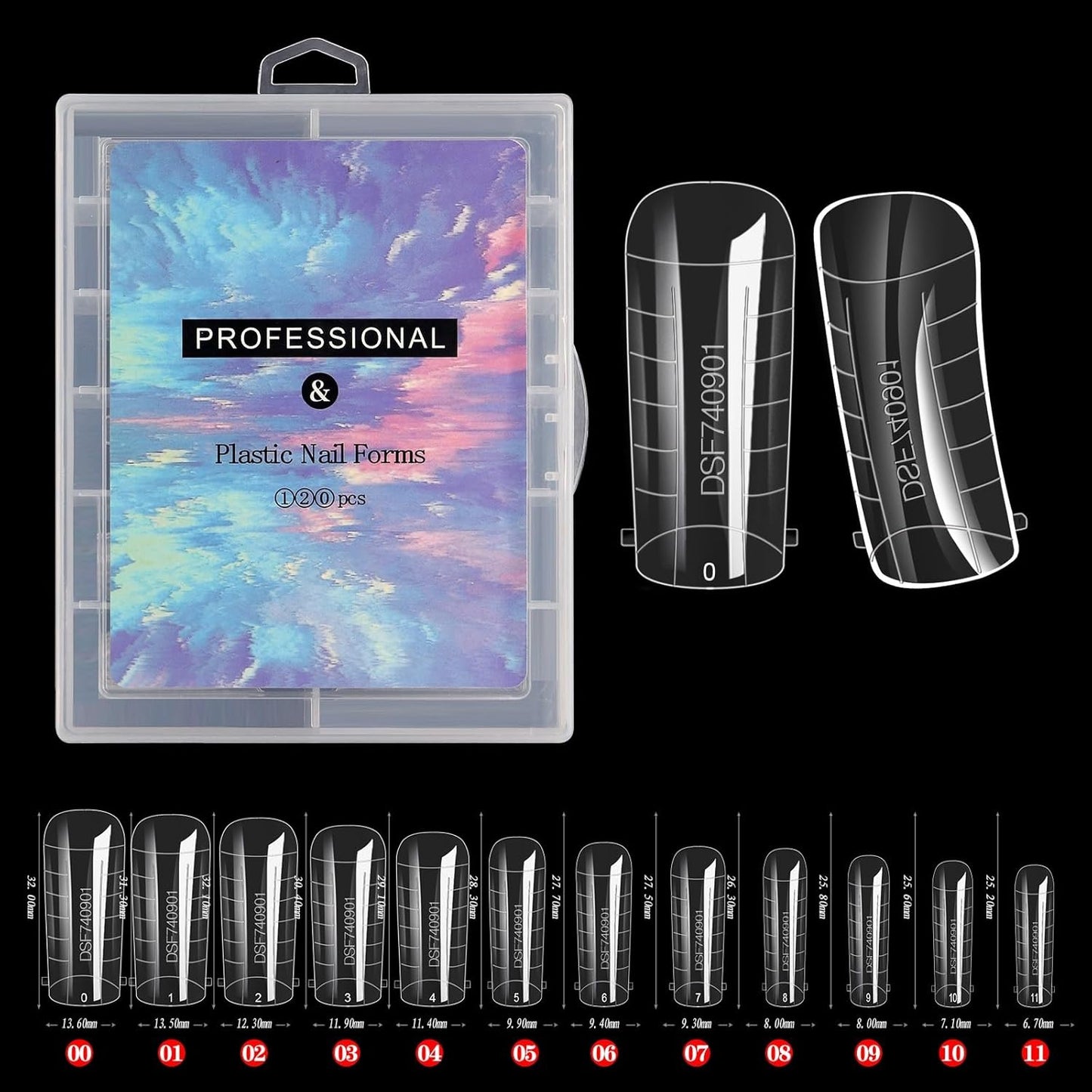 Dual Form Nail Tips | Nail Tips Arched for Poly Nail Gel Extension - Soft Square Dual Form Tips, 120 pcs