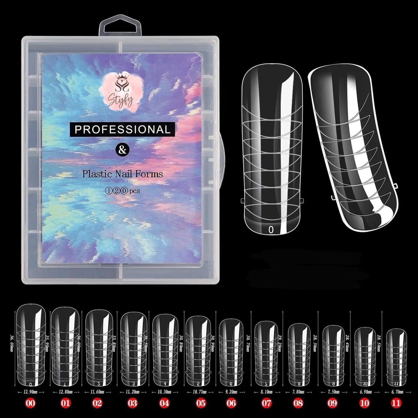 Dual Form Nail Tips | Nail Tips Arched for Poly Nail Gel Extension - Squoval Dual Form Tips, 120 pcs