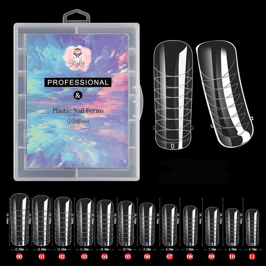 Dual Form Nail Tips | Nail Tips Arched for Poly Nail Gel Extension - Squoval Dual Form Tips, 120 pcs