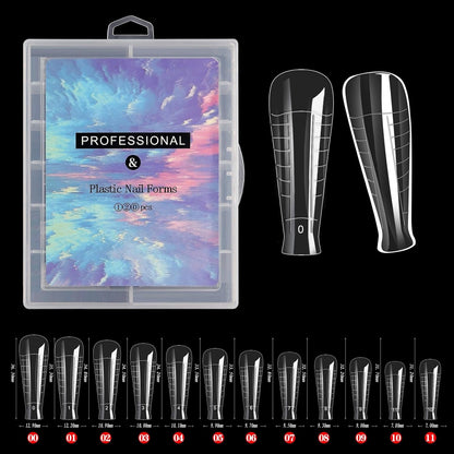 Dual Form Nail Tips | Nail Tips Arched for Poly Nail Gel Extension - Cylindrical Dual Form Tips, 120 pcs