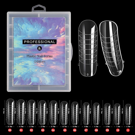 Dual Form Nail Tips | Nail Tips Arched for Poly Nail Gel Extension - Squircle Dual Form Tips, 120 pcs