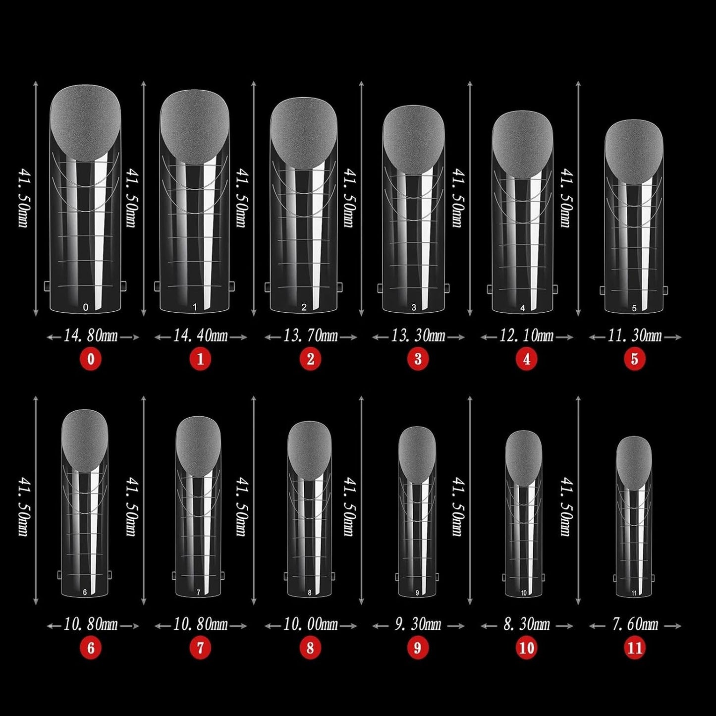 Dual Form Nail Tips | Nail Tips Arched for Poly Nail Gel Extension - Half Matte Square Dual Form Tips, 120 pcs