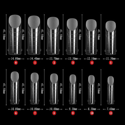 Dual Form Nail Tips | Nail Tips Arched for Poly Nail Gel Extension - Half Matte Square Dual Form Tips, 120 pcs