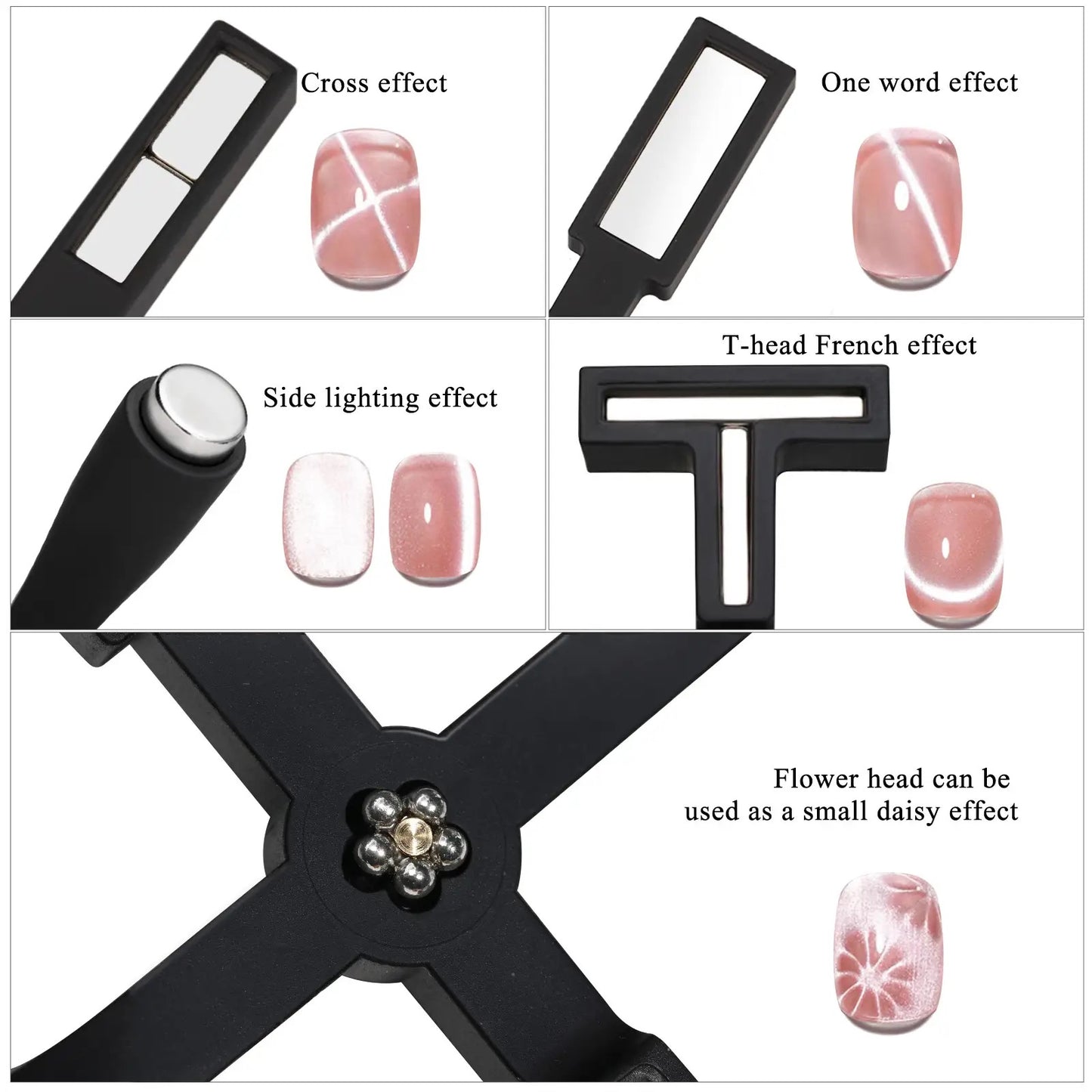 5 in 1 Magnet for Cat Eye Gel Nail Polish - Black