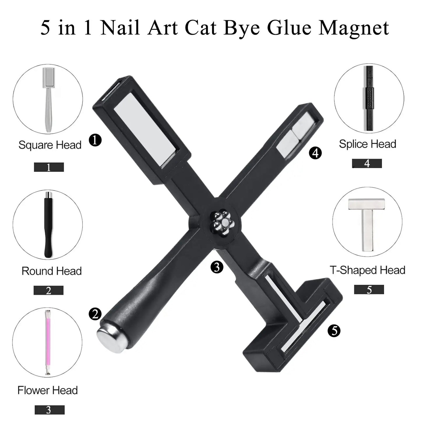 5 in 1 Magnet for Cat Eye Gel Nail Polish - Black