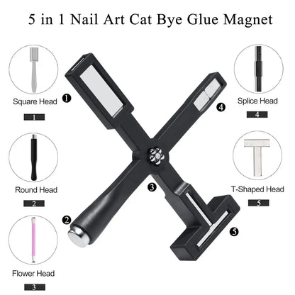 5 in 1 Magnet for Cat Eye Gel Nail Polish - Black