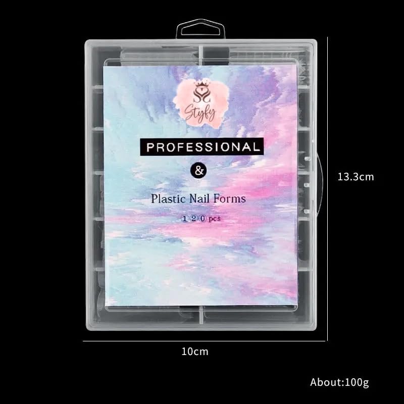 Dual Form Nail Tips | Nail Tips Arched for Poly Nail Gel Extension - Coffin Dual Form Tips, 120 pcs