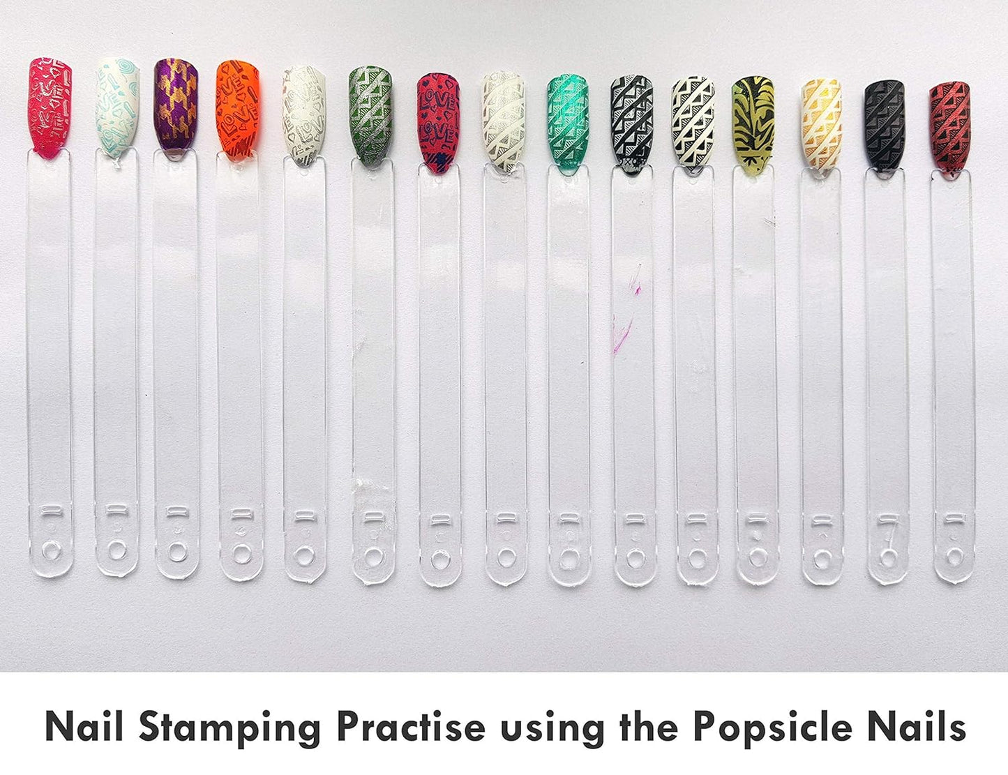 Fan Shape Nail Art Polish Display Practice Tips - Square Shaped 50 Pcs