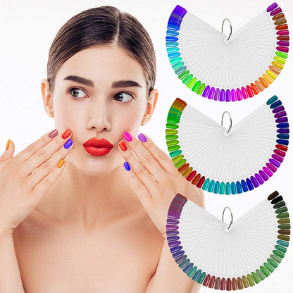 Fan Shape Nail Art Polish Display Practice Tips - Square Shaped 50 Pcs