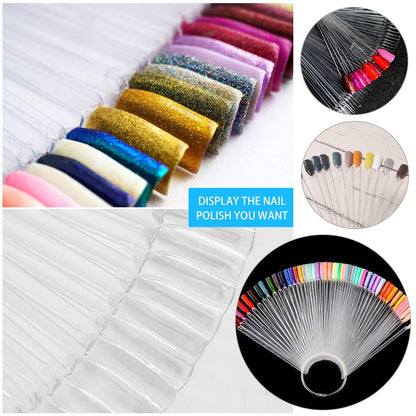 Fan Shape Nail Art Polish Display Practice Tips - Square Shaped 50 Pcs