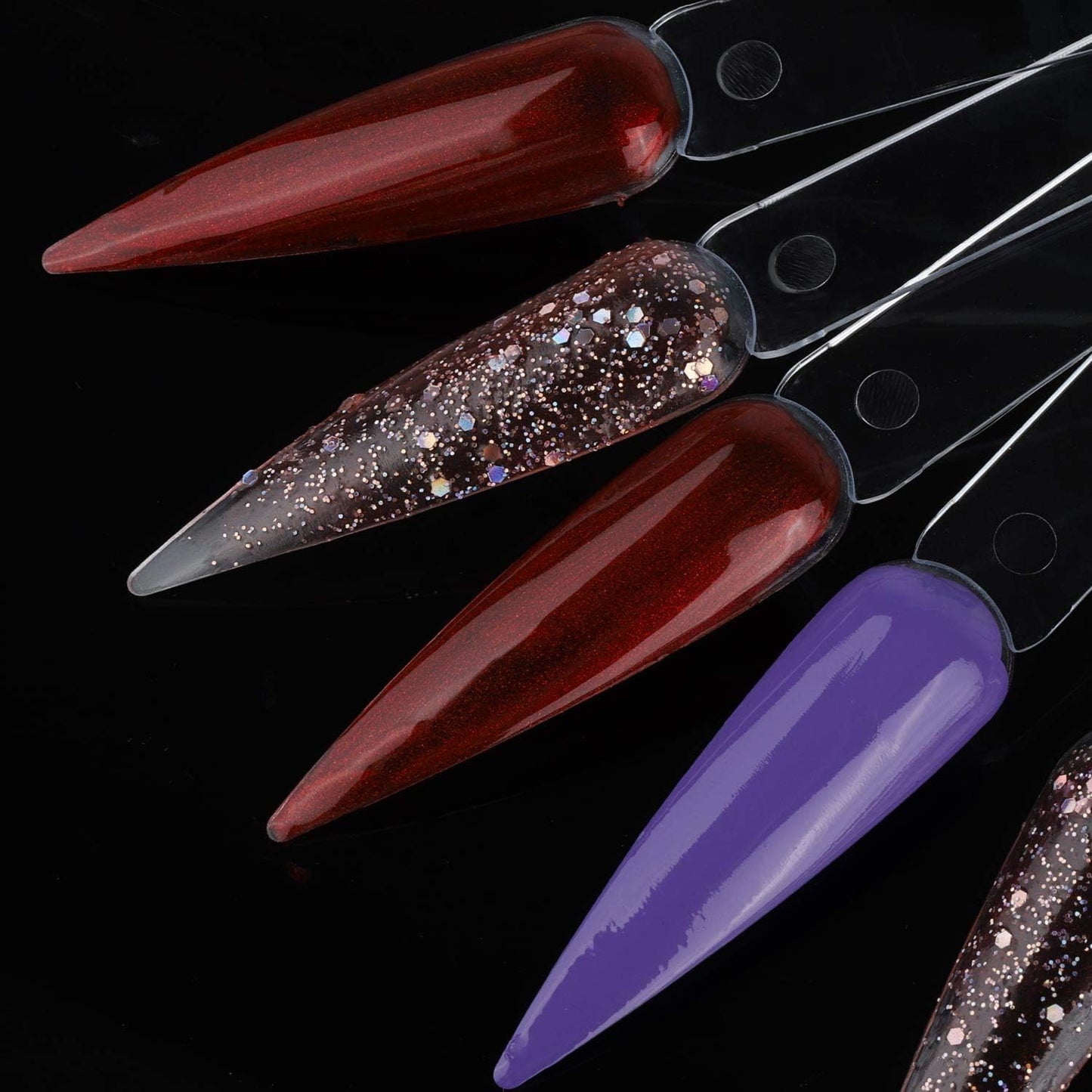 Fan Shape Nail Art Polish Display Practice Tips - Stiletto Shaped 50 Pcs