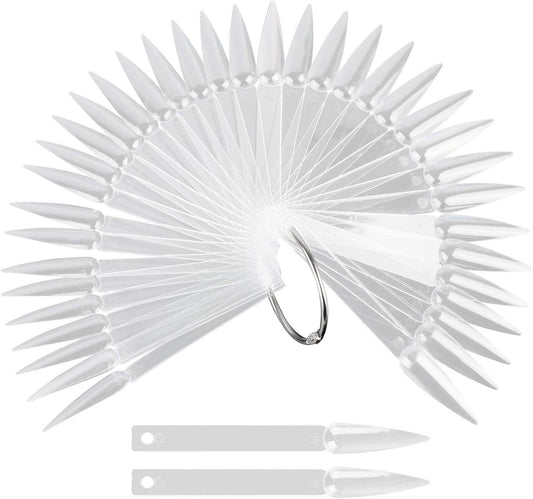 Fan Shape Nail Art Polish Display Practice Tips - Stiletto Shaped 50 Pcs